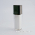 Bouteille de pompe rotative sans air acrylique carré pour l'emballage cosmétique de soins de la peau